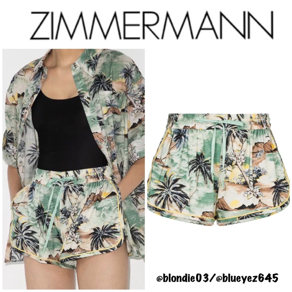 Zimmermann Juliette island print shorts 3/L